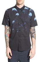 Men's Ezekiel 'blackout' Trim Fit Short Sleeve Print Woven Shirt