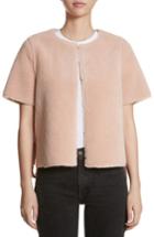 Women's Shrimps Alfonso Faux Shearling Side Tie Jacket - Coral