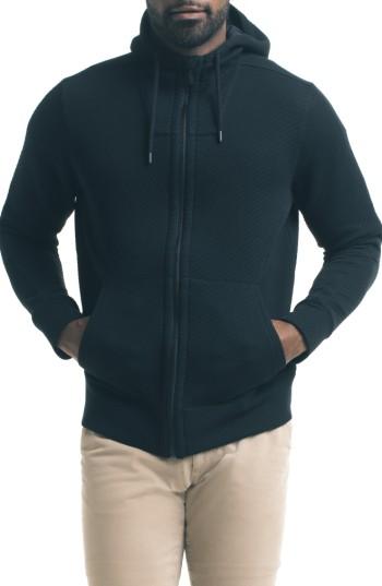 Men's Good Man Brand Texture Zip Hoodie - Black