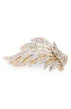 Tasha Crystal Leaf Barrette, Size - Metallic
