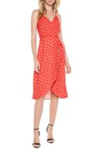 Women's Bardot Dotted Wrap Dress - Red