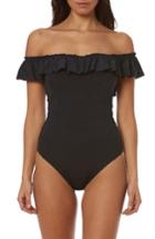 Women's Bleu By Rod Beattie Off The Shoulder One-piece Swimsuit - Black