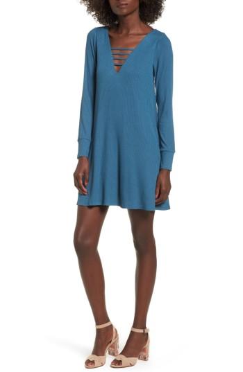 Women's Bp. Strappy Swing Dress, Size - Blue/green