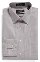 Men's Nordstrom Men's Shop Smartcare(tm) Trim Fit Check Dress Shirt .5 32/33 - Metallic