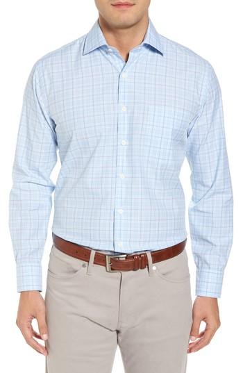 Men's Peter Millar Tahiti Glen Regular Fit Plaid Sport Shirt - Blue