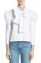 Women's Khaite Sophie Tie Neck Blouse - White