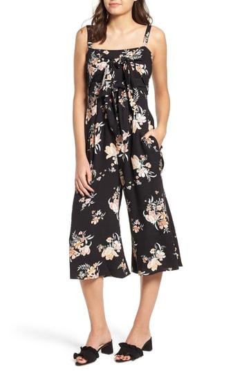 Women's Somedays Lovin Hypnotic Blooms Crop Jumpsuit - Black