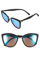 Junior Women's Quay Australia 'my Girl' 50mm Cat Eye Sunglasses - Black/ Blue Mirror