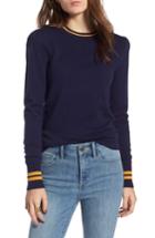 Women's Treasure & Bond Sporty Stripe Sweater, Size - Blue