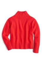 Women's J.crew Relaxed Mock Neck Cashmere Sweater - Red