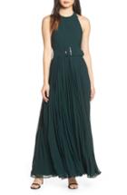 Women's Fame And Partners The Felice Halter Evening Dress - Green