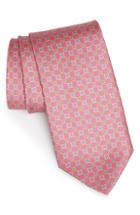 Men's Salvatore Ferragamo Genzian Print Silk Tie, Size - Pink