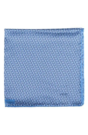 Men's Robert Talbott Geometric Silk Pocket Square, Size - Blue