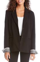 Women's Karen Kane Embroidery Cuff Blazer - Black