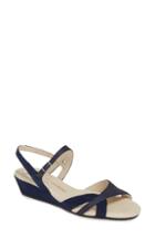 Women's Amalfi By Rangoni Milazzo Strappy Wedge Sandal .5 M - Blue