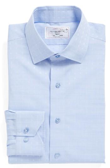 Men's Lorenzo Uomo Trim Fit Floral Dress Shirt 32 - Blue