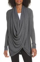 Women's Nordstrom Lingerie Long Wrap Cardigan, Size - Grey