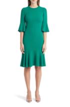 Women's Dolce & Gabbana Ruffle Sleeve & Hem Dress Us / 38 It - Green