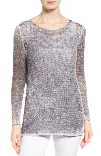 Women's Nic+zoe Poolside Linen Blend Pullover - Grey