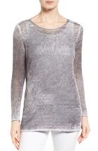Women's Nic+zoe Poolside Linen Blend Pullover - Grey