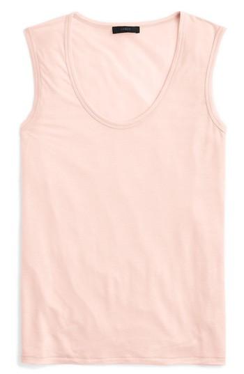 Women's J.crew Scoopneck Drapey Tank - Pink