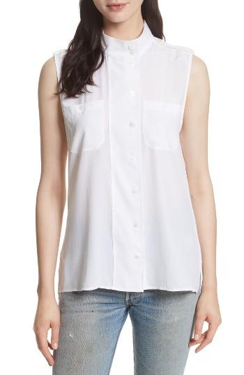 Women's Equipment Alma Silk Sleeveless Blouse - White