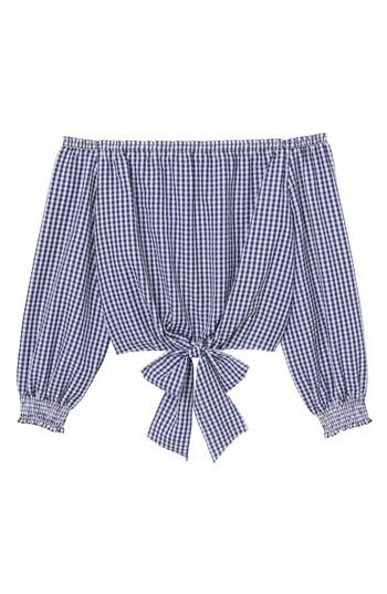 Women's Sanctuary Claire Pinstripe Tie Front Cotton Top