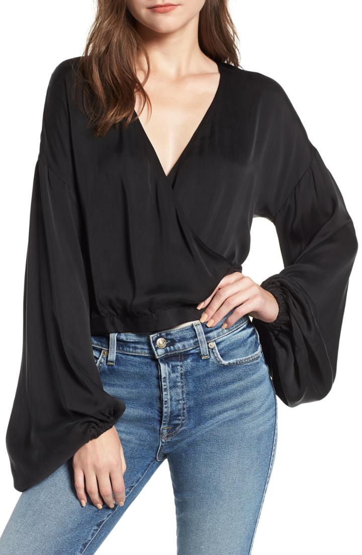 Women's 7 For All Mankind Blouson Sleeve Wrap Top