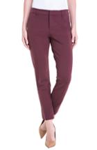 Petite Women's Liverpool Kelsey Knit Trousers P - Burgundy