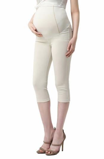 Women's Kimi And Kai Melody Capri Denim Maternity Leggings - Beige