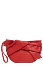 Topshop Jasmine Leather Clutch - Red