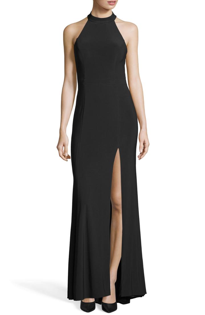 Women's Xscape Halter Neck Evening Dress - Black