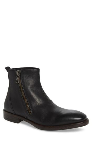 Men's John Varvatos Collection Mid Angled Zip Boot M - Black