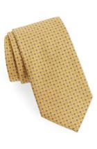 Men's Salvatore Ferragamo Geometric Gancini & Floral Print Silk Tie, Size - Yellow