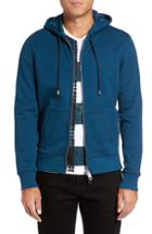 Men's Burberry 'claredon' Full Zip Hoodie, Size - Blue