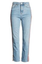 Women's Topshop Moto Crop Straight Leg Jeans W X 30l (fits Like 27w) - Blue