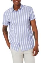 Men's Topman Slim Fit Stripe Sport Shirt - Blue
