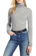 Petite Women's Halogen Funnel Neck Cashmere Sweater, Size P - Grey