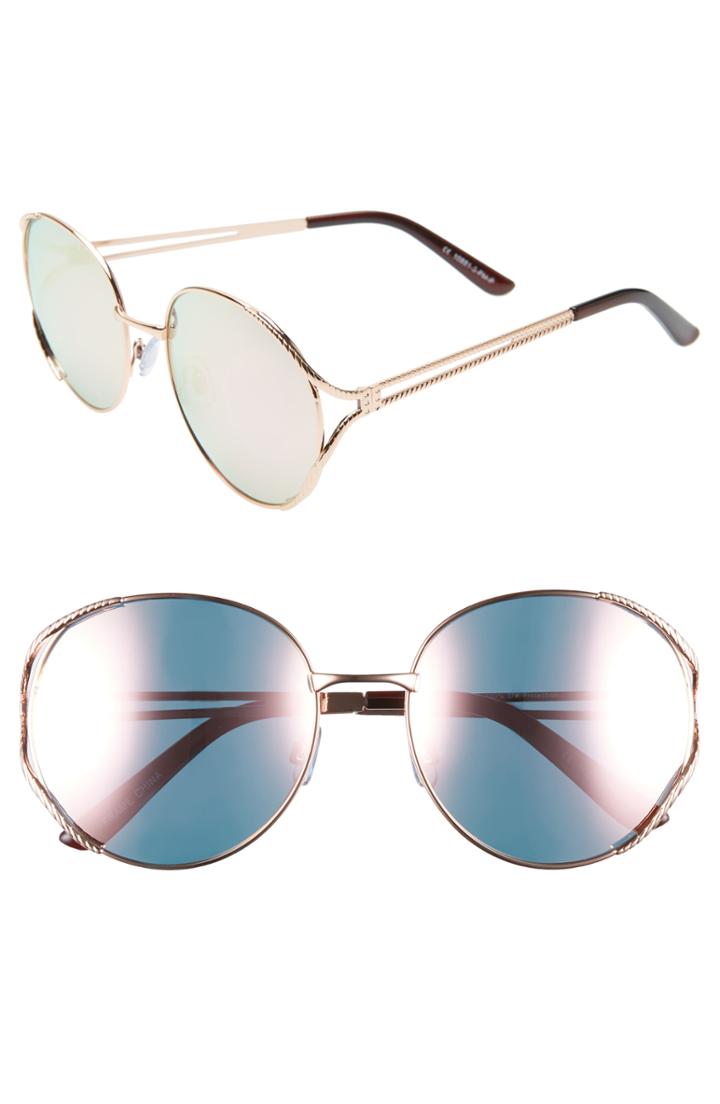 Women's Glance Eyewear 58mm Rope Round Sunglasses - Gold