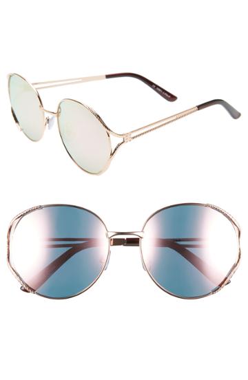 Women's Glance Eyewear 58mm Rope Round Sunglasses - Gold