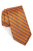 Men's Nordstrom Men's Shop Grid Silk Tie, Size - Orange