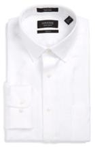 Men's Nordstrom Men's Shop Trim Fit Textured Dress Shirt - 32/33 - White