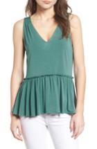 Women's Chelsea28 V-neck Peplum Tank - Blue/green