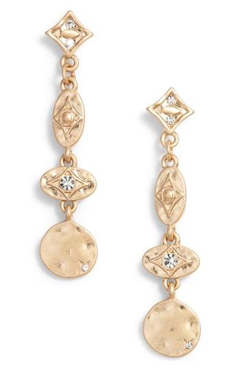 Women's Treasure & Bond Motif Disc Drop Earrings