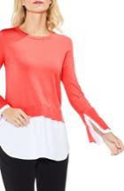 Women's Vince Camuto Layered Look Sweater, Size - Orange