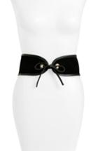 Women's Raina Casablanca Leather Corset Belt, Size - Black/ Black