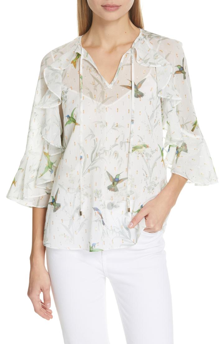 Women's Ted Baker London Lassii White Fortune Blouse - White