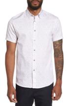 Men's Ted Baker London Almada Trim Fit Diamond Woven Shirt (m) - Pink