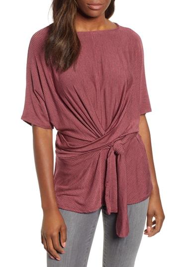 Women's Gibson Slim Stripe Faux Wrap Top