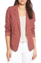 Women's Caslon Linen One-button Blazer - Red